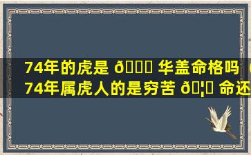 74年的虎是 🐒 华盖命格吗（74年属虎人的是穷苦 🦄 命还74命）